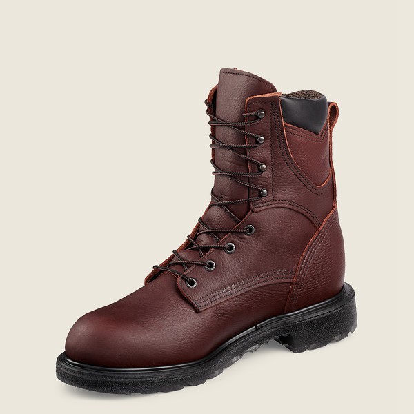 Red Wing Mens Supersole® 2.0 - 8-inch Waterproof Soft Toe - Work Boots Burgundy - 9416BCUJV